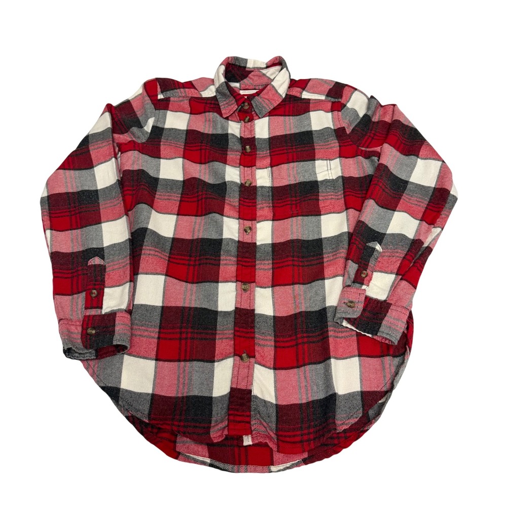 American Eagle Red Plaid Flannel Shirt Boyfriend Fit Ahh-mazingly Soft XS